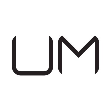 Um ilk harf vektör logo simgesi