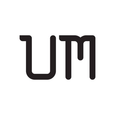 Um ilk harf vektör logo simgesi