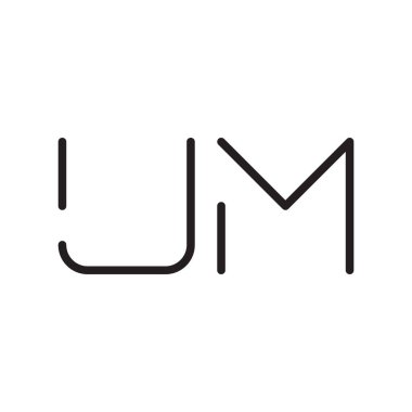 Um ilk harf vektör logo simgesi