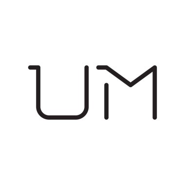 Um ilk harf vektör logo simgesi