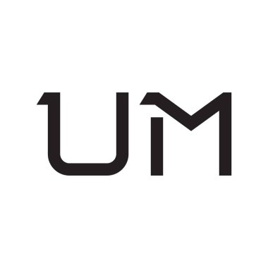 Um ilk harf vektör logo simgesi