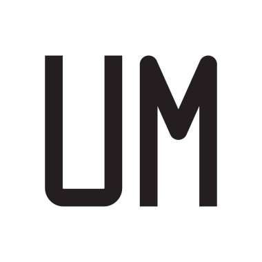 Um ilk harf vektör logo simgesi