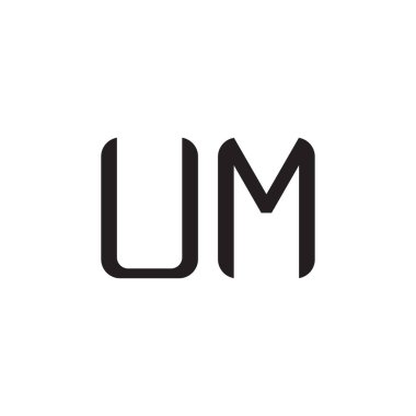 Um ilk harf vektör logo simgesi