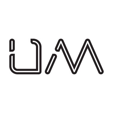 Um ilk harf vektör logo simgesi
