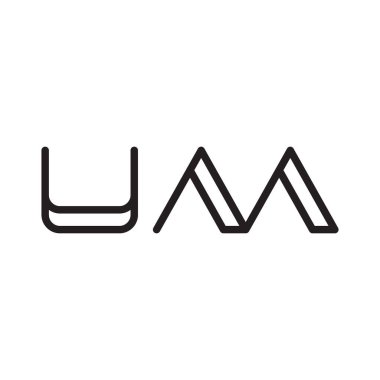 Um ilk harf vektör logo simgesi