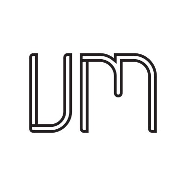 Um ilk harf vektör logo simgesi