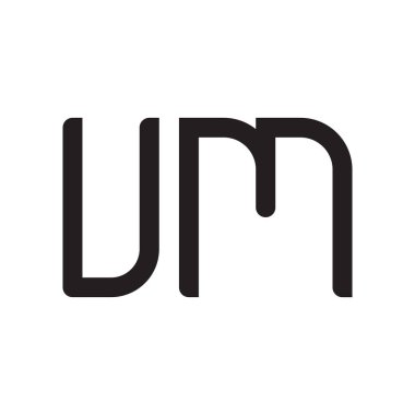 Um ilk harf vektör logo simgesi