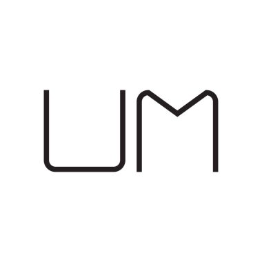 Um ilk harf vektör logo simgesi