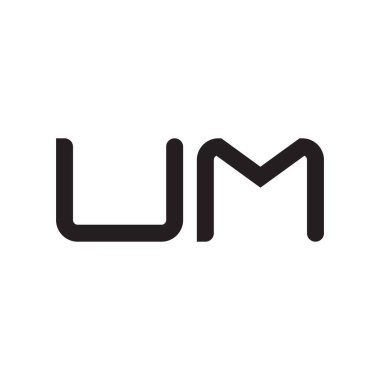 Um ilk harf vektör logo simgesi