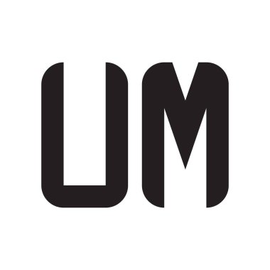 Um ilk harf vektör logo simgesi