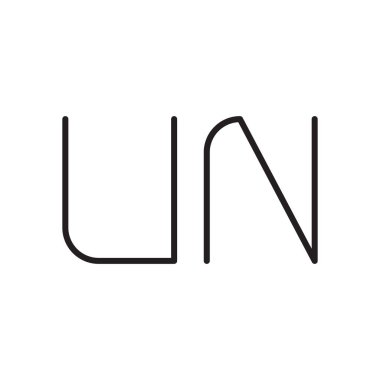 un ilk harf vektör logo simgesi