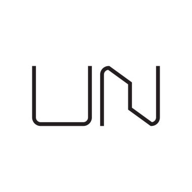 un ilk harf vektör logo simgesi