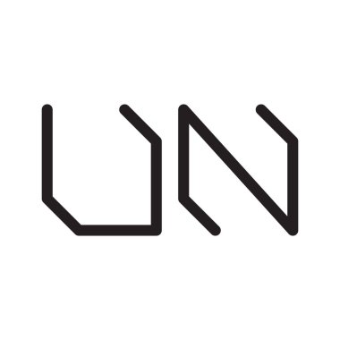 un ilk harf vektör logo simgesi