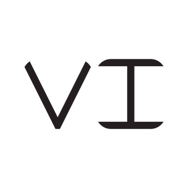 vi ilk harf vektör logosu simgesi