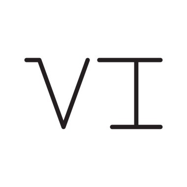 vi ilk harf vektör logosu simgesi