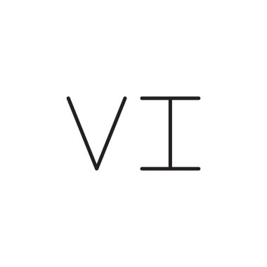 vi ilk harf vektör logosu simgesi