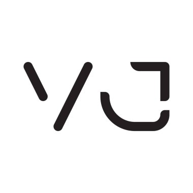 vj ilk harf vektör logo simgesi