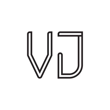 vj ilk harf vektör logo simgesi