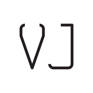 vj ilk harf vektör logo simgesi