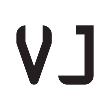 vj ilk harf vektör logo simgesi