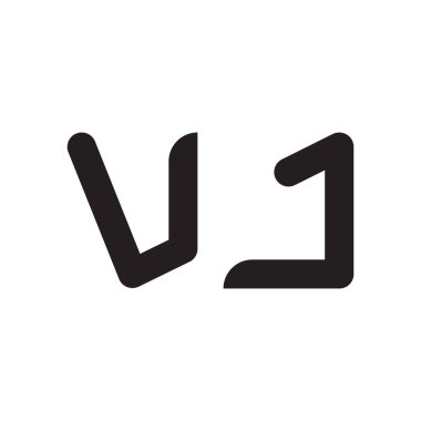 vj ilk harf vektör logo simgesi
