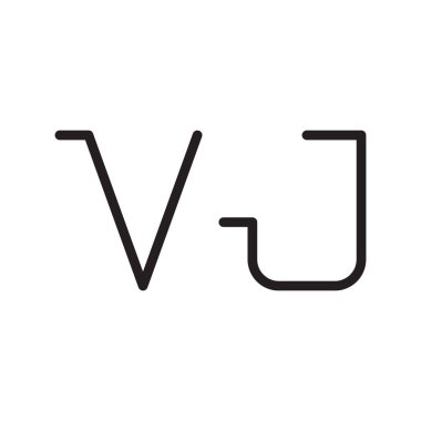 vj ilk harf vektör logo simgesi