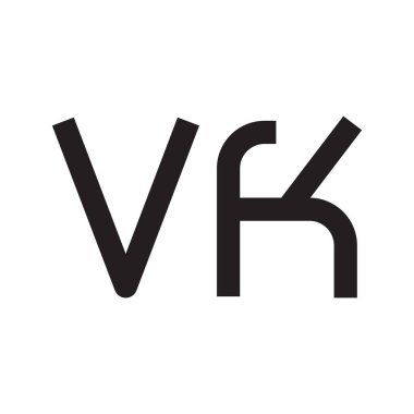 vk ilk harf vektör logo simgesi