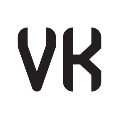 vk ilk harf vektör logo simgesi