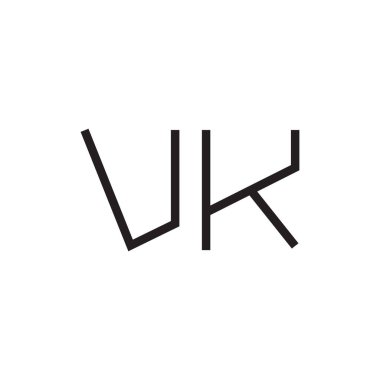 vk ilk harf vektör logo simgesi
