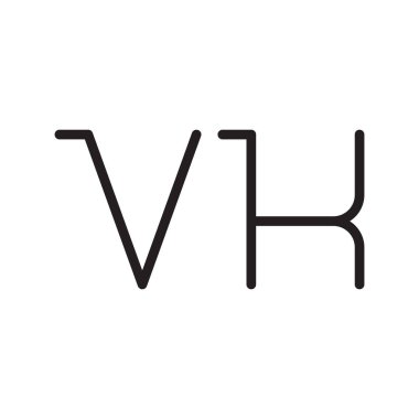 vk ilk harf vektör logo simgesi