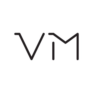 vm ilk harf vektör logo simgesi