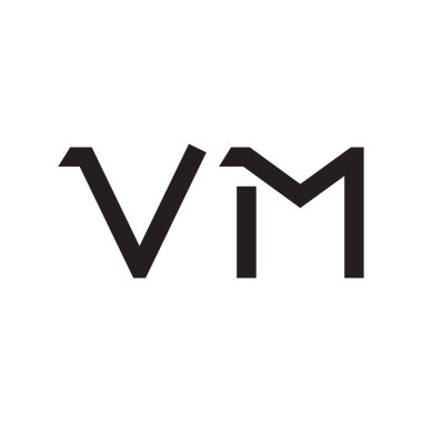 vm ilk harf vektör logo simgesi