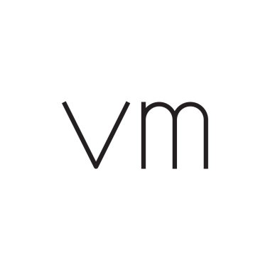 vm ilk harf vektör logo simgesi