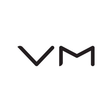 vm ilk harf vektör logo simgesi