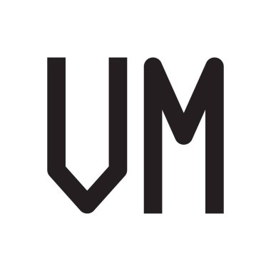 vm ilk harf vektör logo simgesi