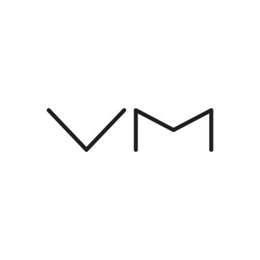 vm ilk harf vektör logo simgesi