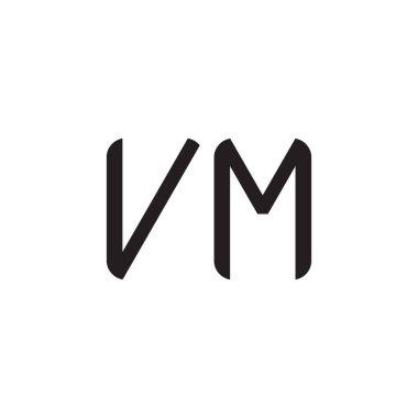 vm ilk harf vektör logo simgesi