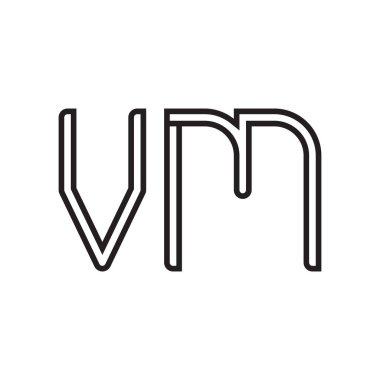 vm ilk harf vektör logo simgesi