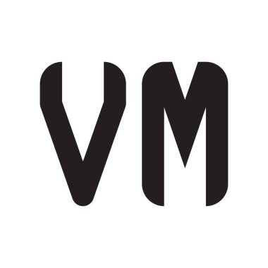 vm ilk harf vektör logo simgesi
