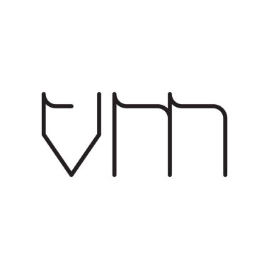 vm ilk harf vektör logo simgesi