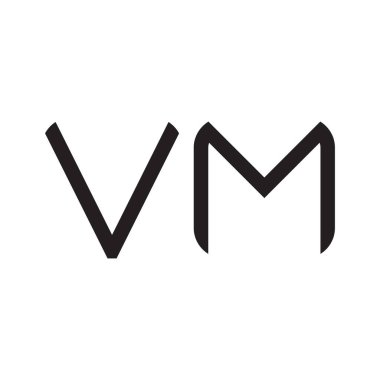 vm ilk harf vektör logo simgesi