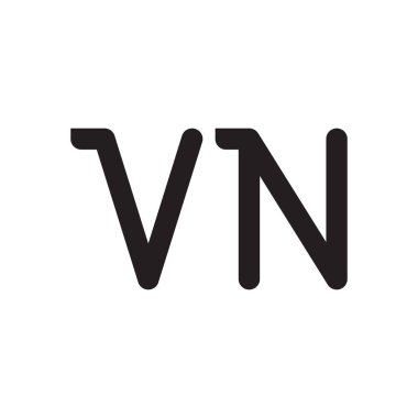 vn ilk harf vektör logo simgesi