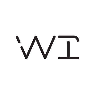 wi ilk harf vektör logo simgesi
