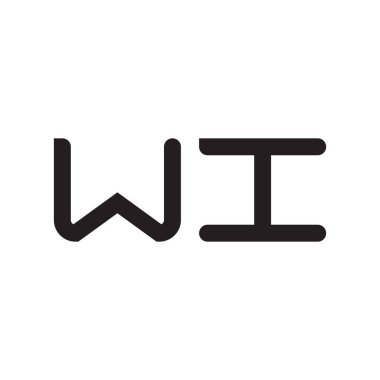 wi ilk harf vektör logo simgesi