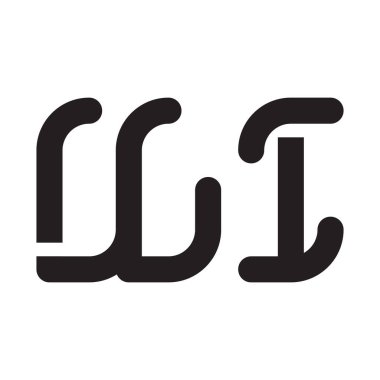 wi ilk harf vektör logo simgesi