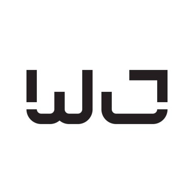 wj ilk harf vektör logo simgesi