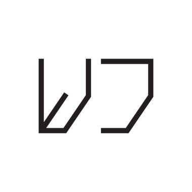 wj ilk harf vektör logo simgesi