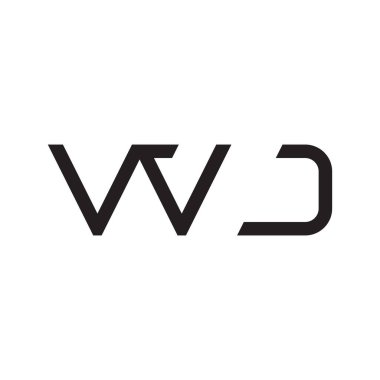 wj ilk harf vektör logo simgesi