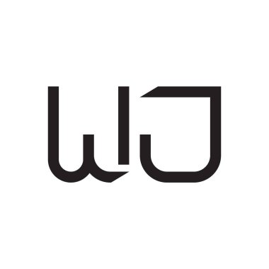 wj ilk harf vektör logo simgesi