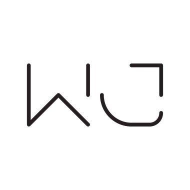 wj ilk harf vektör logo simgesi
